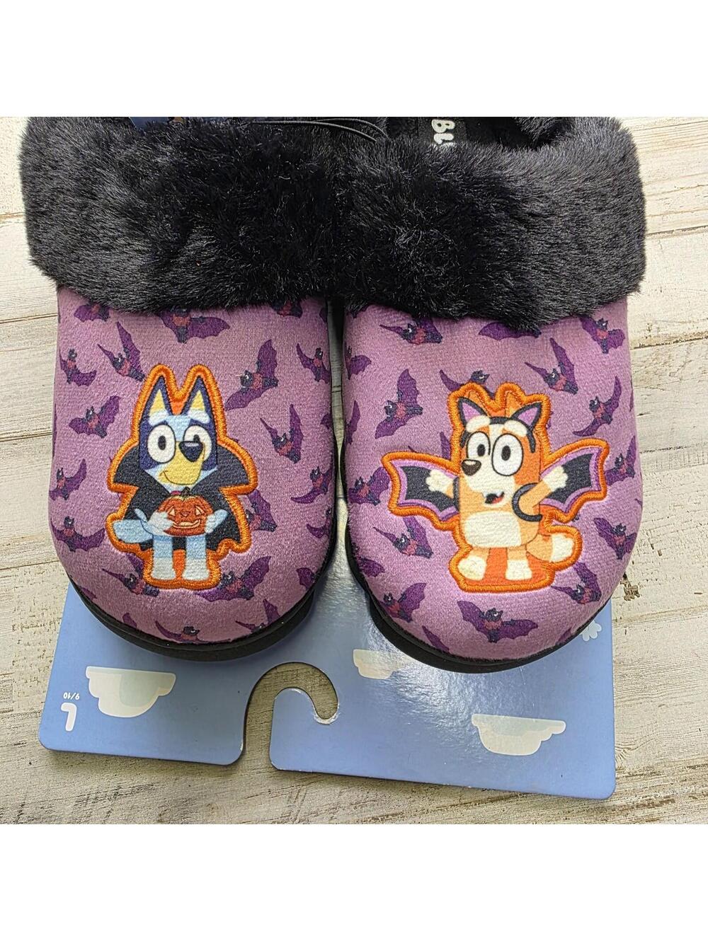 Bluey Halloween LG 9/10 House Slippers - Cartoon Animated TV Show Blue Heeler